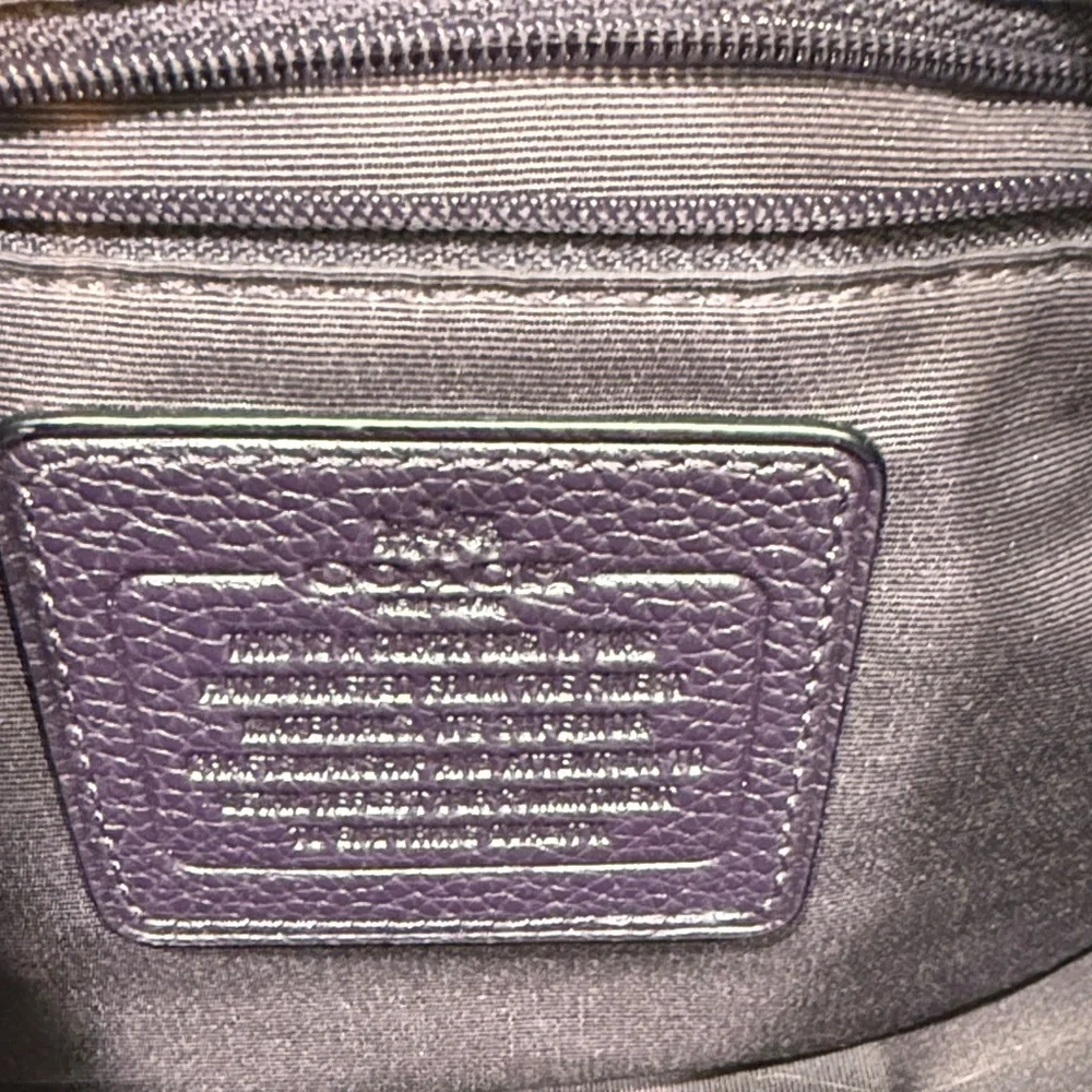Coach Dark Purple Leather Hobo Bag - Picture 3 of 9